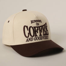Load image into Gallery viewer, RUNNING ON COFFEE 3D Letter Embroidered Two-Tone Trucker Hat