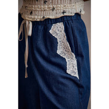 Load image into Gallery viewer, Lace & Denim Wide Leg Pants