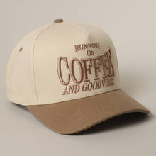 Load image into Gallery viewer, RUNNING ON COFFEE 3D Letter Embroidered Two-Tone Trucker Hat