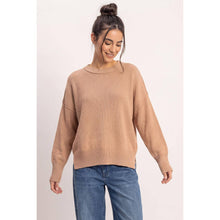 Load image into Gallery viewer, Cocoa Contrast Seam Sweater