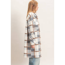 Load image into Gallery viewer, Fireside Plaid Teddy Shacket