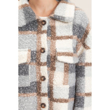 Load image into Gallery viewer, Fireside Plaid Teddy Shacket