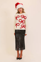 Load image into Gallery viewer, Sugarplum Bow Knit Sweater