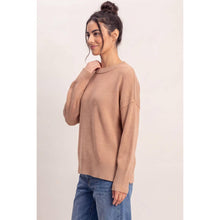 Load image into Gallery viewer, Cocoa Contrast Seam Sweater