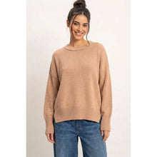 Load image into Gallery viewer, Cocoa Contrast Seam Sweater