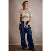 Load image into Gallery viewer, Lace & Denim Wide Leg Pants