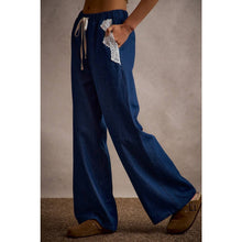 Load image into Gallery viewer, Lace & Denim Wide Leg Pants