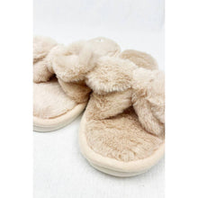 Load image into Gallery viewer, Soft Tone Bow Cozy Indoor Open Toe Slipper