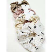 Load image into Gallery viewer, Bow Printed Lace Mix Soft Scrunchie
