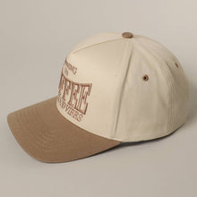 Load image into Gallery viewer, RUNNING ON COFFEE 3D Letter Embroidered Two-Tone Trucker Hat
