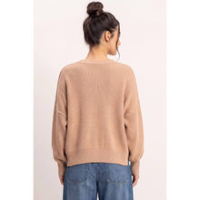Load image into Gallery viewer, Cocoa Contrast Seam Sweater
