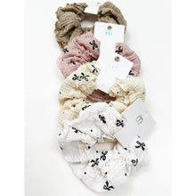 Load image into Gallery viewer, Bow Printed Lace Mix Soft Scrunchie
