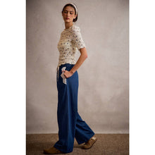 Load image into Gallery viewer, Lace &amp; Denim Wide Leg Pants
