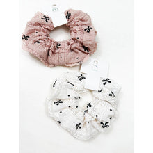 Load image into Gallery viewer, Bow Printed Lace Mix Soft Scrunchie
