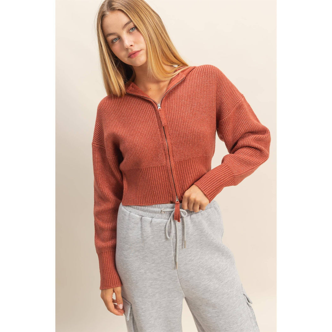 Autumn Ember Zip Sweater