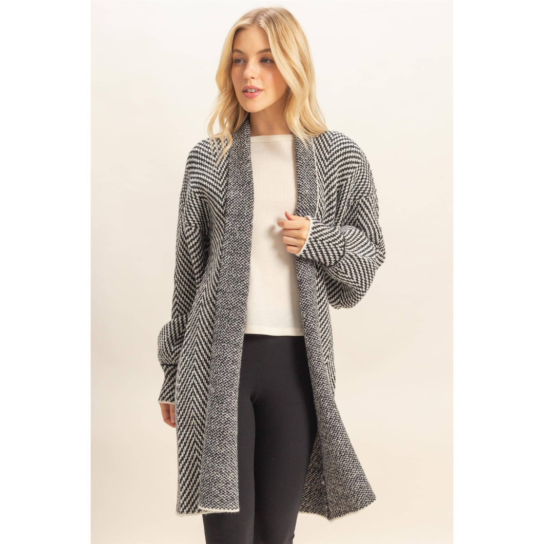 Herringbone Haven Cardigan