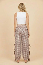 Load image into Gallery viewer, Gingham Bow Cargo Pants
