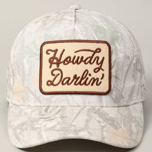 Load image into Gallery viewer, Howdy Darlin&#39; Embroidery Patch Camo Trucker Hat
