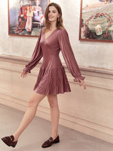 Load image into Gallery viewer, Velvet Sugar Plum Mini Dress
