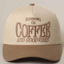 Load image into Gallery viewer, RUNNING ON COFFEE 3D Letter Embroidered Two-Tone Trucker Hat
