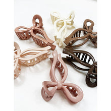 Load image into Gallery viewer, Glossy Neutral Tone Bow Shape Hair Claw
