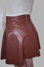 Load image into Gallery viewer, Hot Coco Faux Leather Skater Skirt
