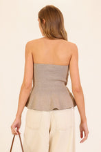 Load image into Gallery viewer, Taupe Charm Peplum Top
