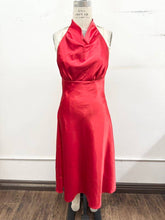 Load image into Gallery viewer, Holiday Elegance Satin Midi Dress
