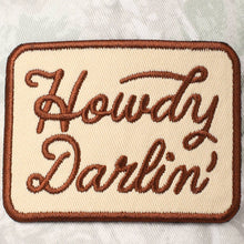 Load image into Gallery viewer, Howdy Darlin&#39; Embroidery Patch Camo Trucker Hat
