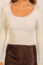Load image into Gallery viewer, Scallop &amp; Stitch Sweater Top
