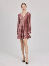 Load image into Gallery viewer, Velvet Sugar Plum Mini Dress
