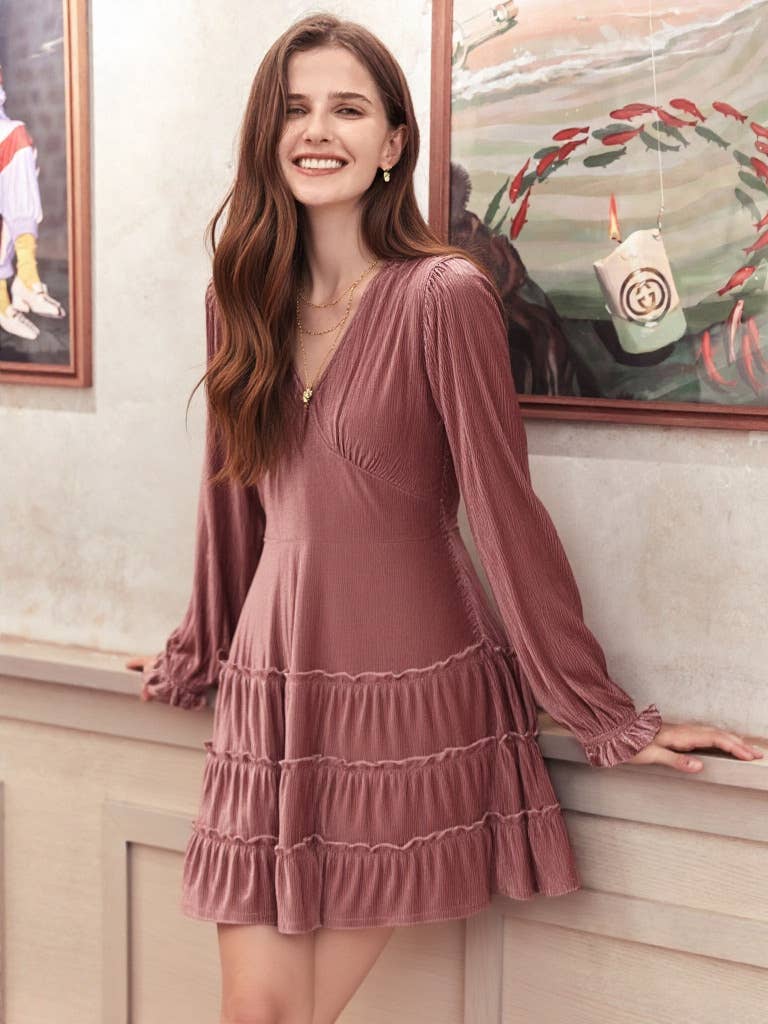 Velvet Sugar Plum Mini Dress