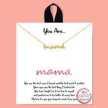 Load image into Gallery viewer, Gold-Dipped MAMA Script Necklace
