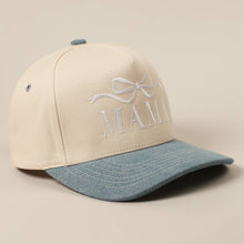 Load image into Gallery viewer, MAMA Ribbon Embroidered Two-Tone Trucker Hat
