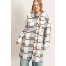 Load image into Gallery viewer, Fireside Plaid Teddy Shacket
